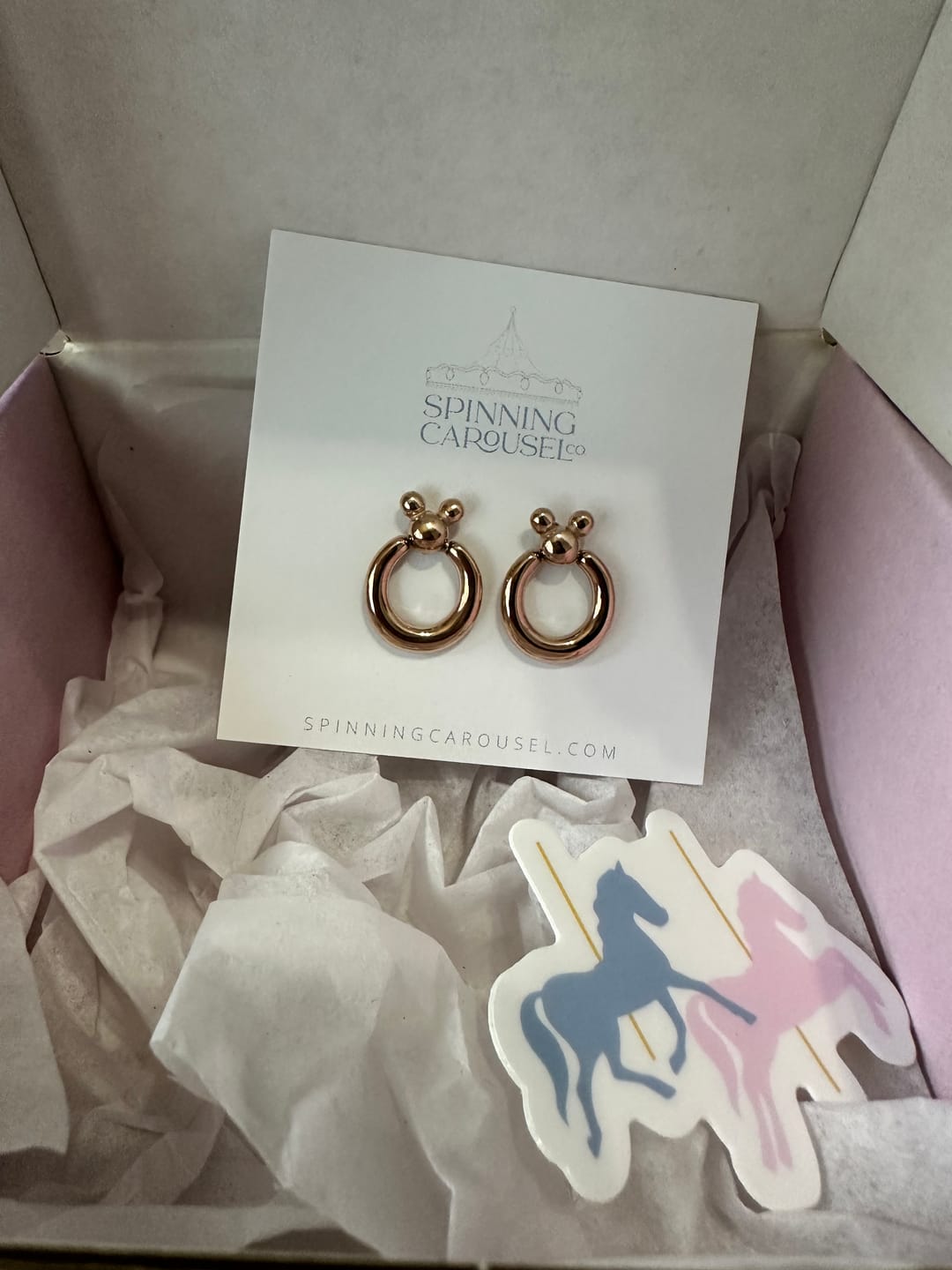 Customer photo review of Mini Leader of the Club Earrings