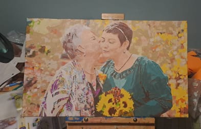 Customer photo review of Custom Paint By Numbers - Personalized Portraits Art