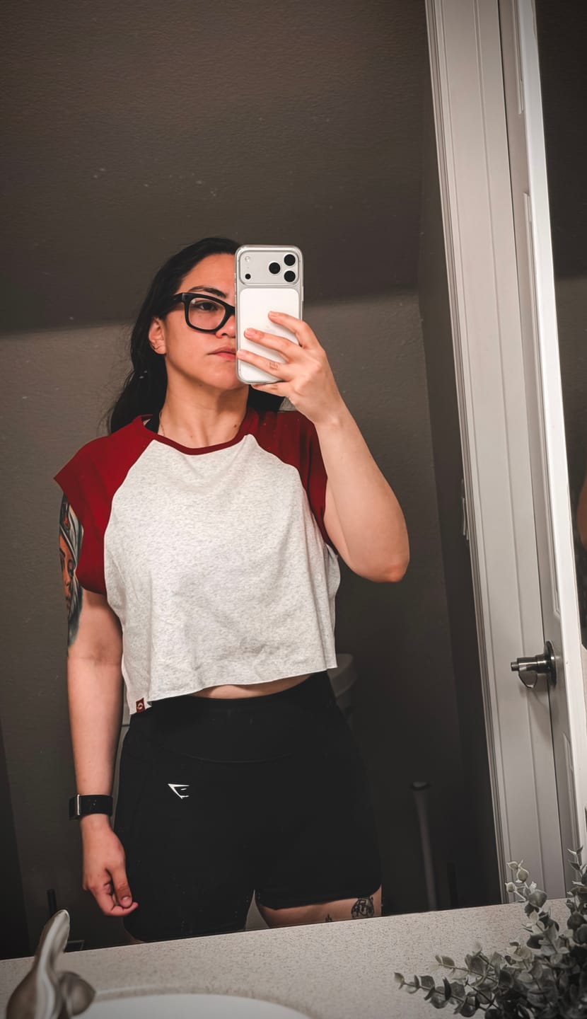 Customer photo review of W4306 - Raglan Cutoff