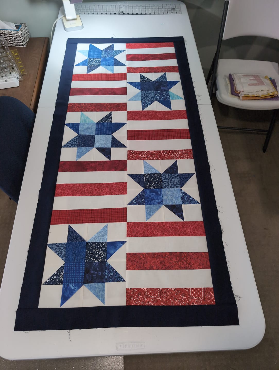 Customer photo review of Red, White, and Cute  Precut Sew-Ready Quilt Kit