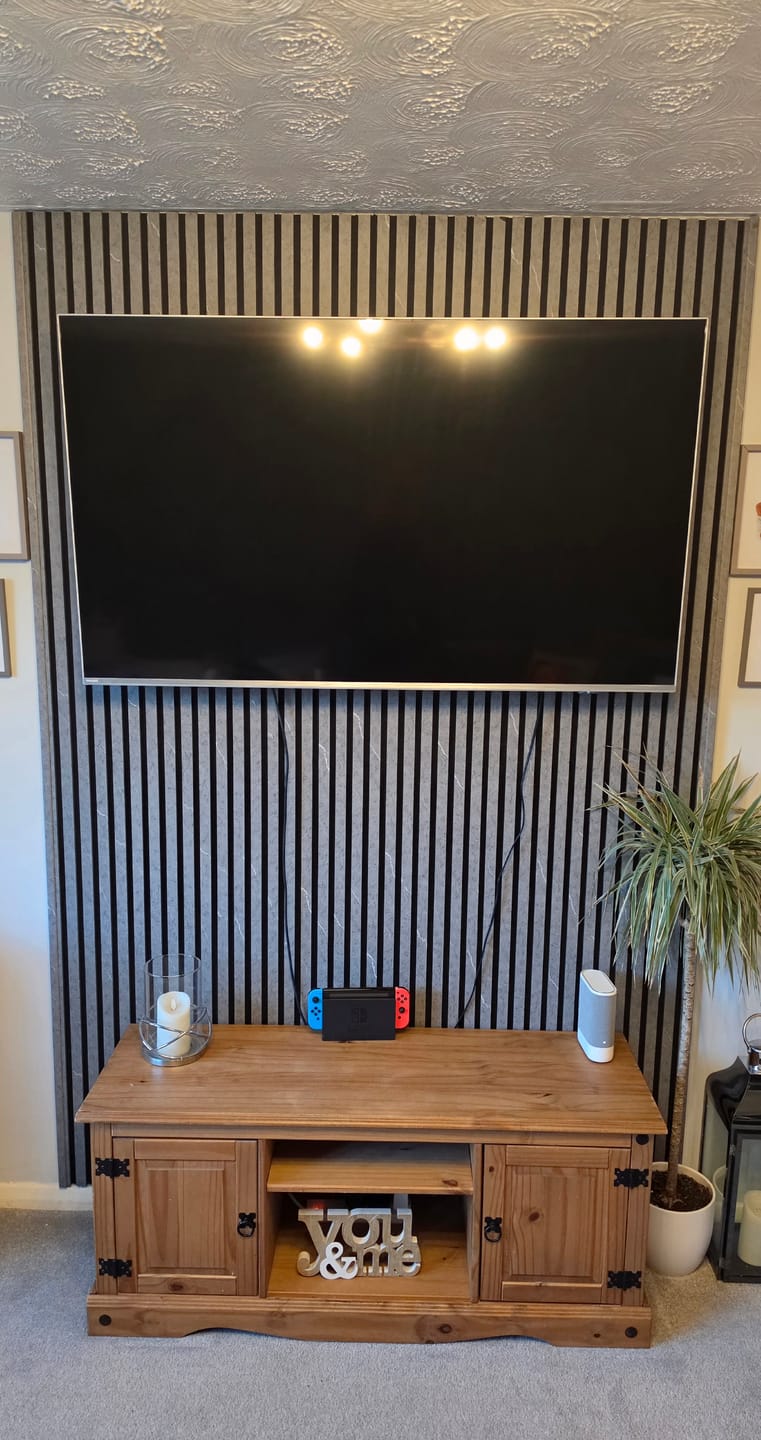 Customer photo review of Premium Acoustic Slatted Wall Panel (Multiple Colours)