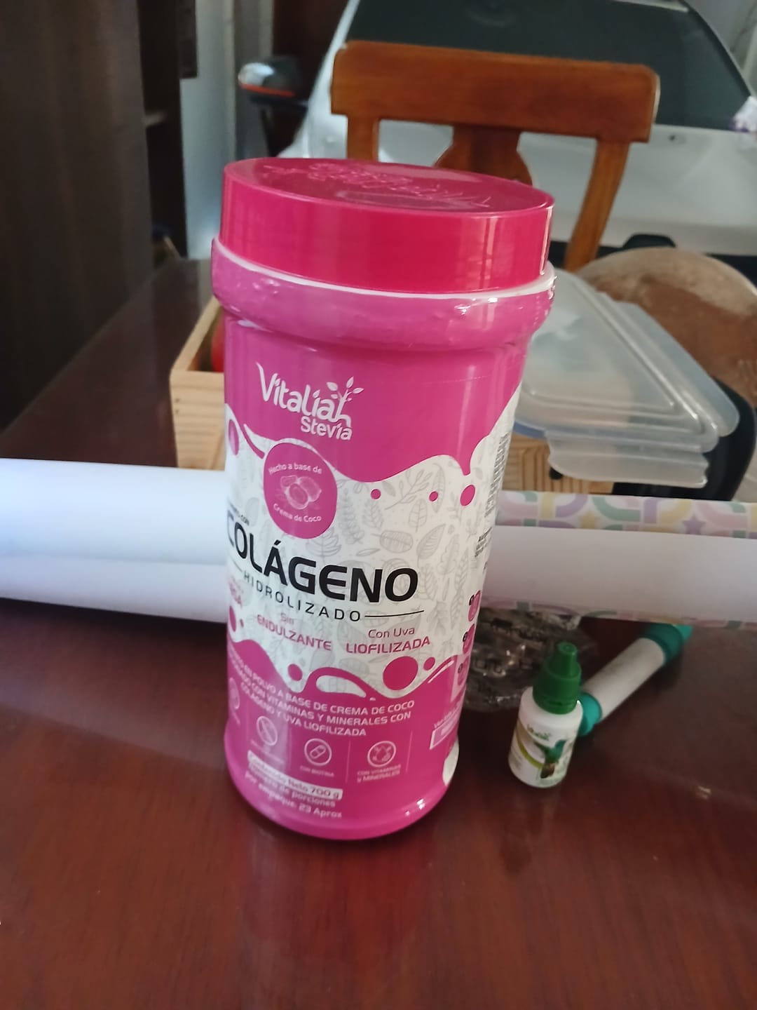 Customer photo review of Batido Colágeno Fresa con Uva Liofilizada - 700 g