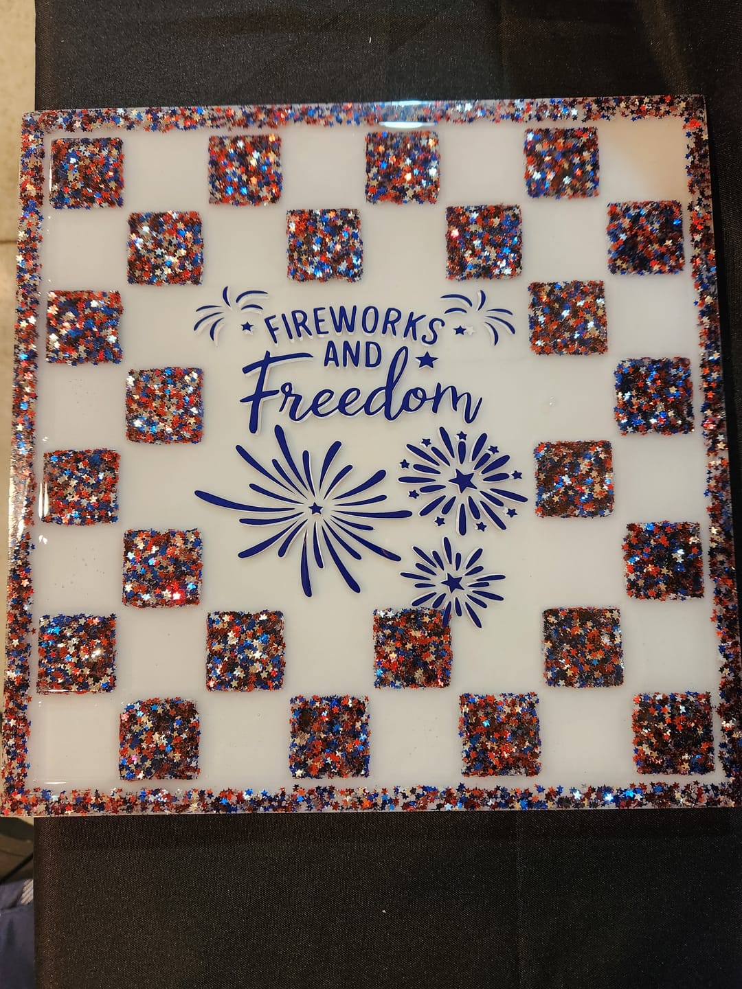 Customer photo review of 12x12x0.75" Small Chess Board Silicone Mold With 1.2" Squares