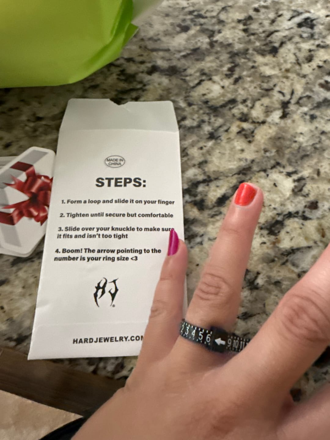 Customer photo review of FREE RING SIZER