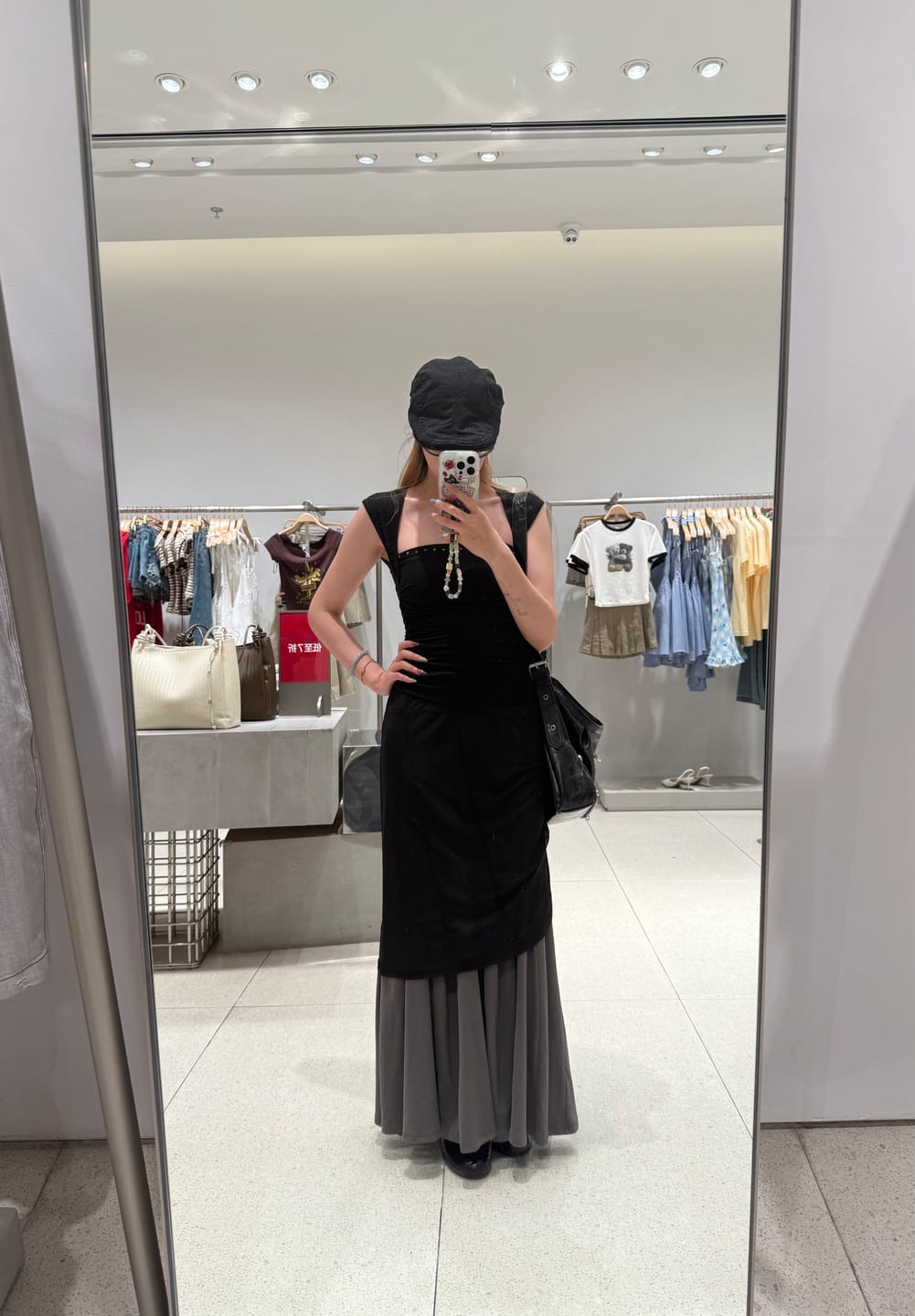 Customer photo review of IAMXIAA Studded Ruched Square Neck Tee