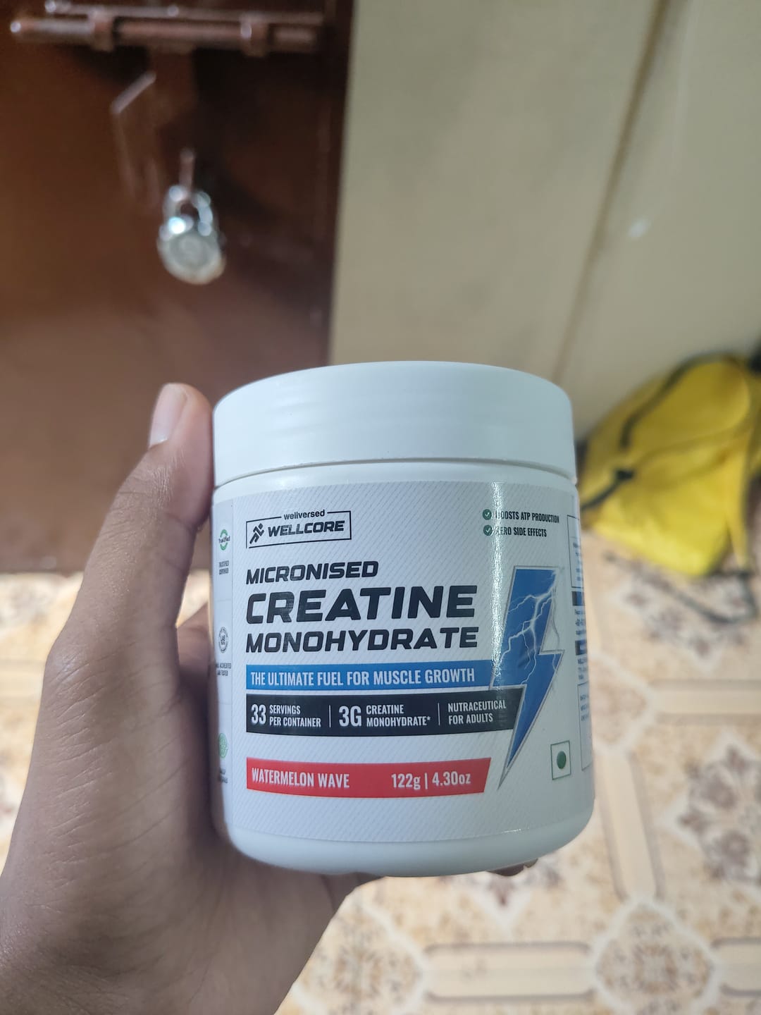 Customer photo review of Wellcore - Pure Micronised Creatine Monohydrate | Watermelon Wave (122g, 33 servings)