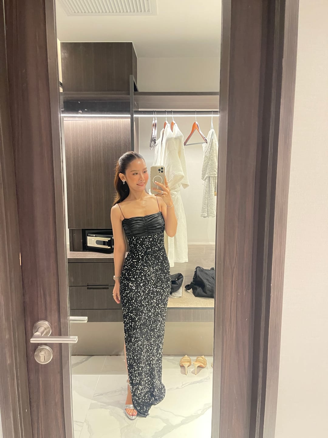 Customer photo review of V220 Vintage Scala Midnight Shimmer Cut-Out Dress (XXS)
