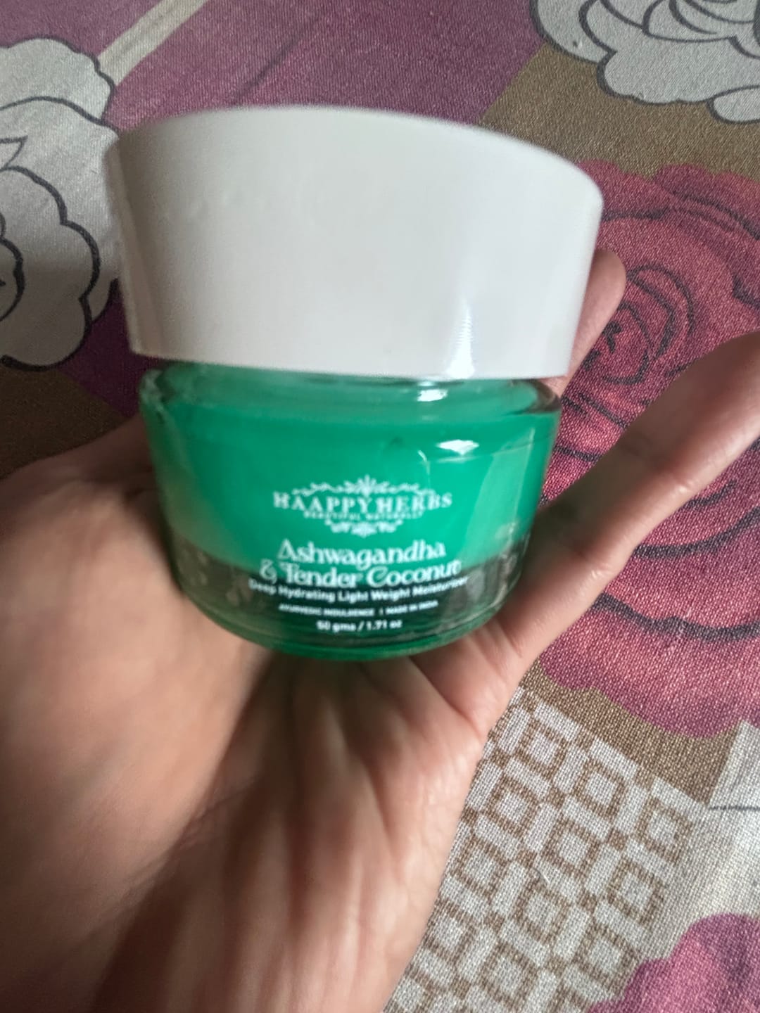 Customer photo review of Ashwagandha & Tender Coconut Deep Hydrating Light Weight Moisturizer - 50gm
