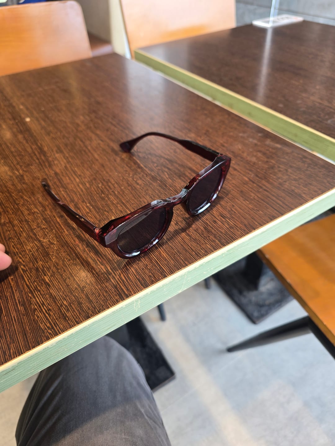 Customer photo review of THE GALAXY Unisex UV400 Glossy Maroon HD Sunglasses