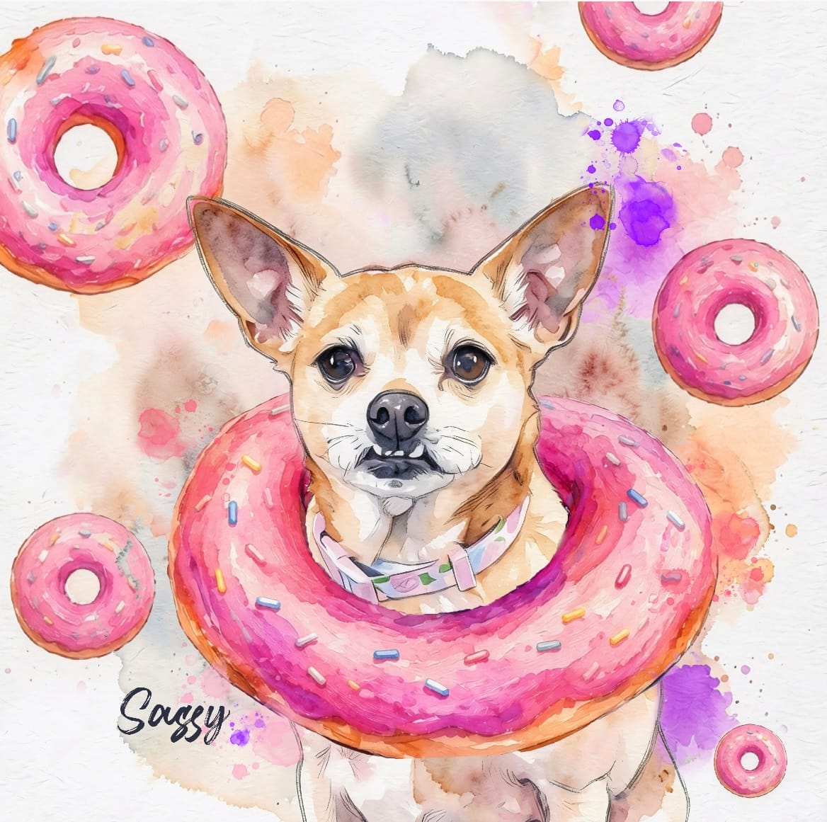 Customer photo review of Foodie Fruitie - Turn Your Pet’s Favorite Treat Into Custom Pet Portrait!