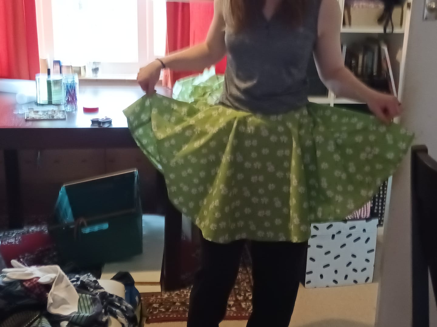 Customer photo review of White Flowers and Polka Dots Polycotton Fabric