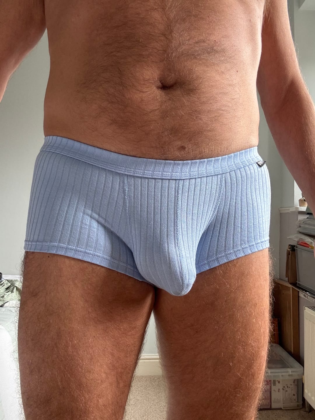 Customer photo review of Men's Threaded Fabric U-Raised Low Rise Trunks