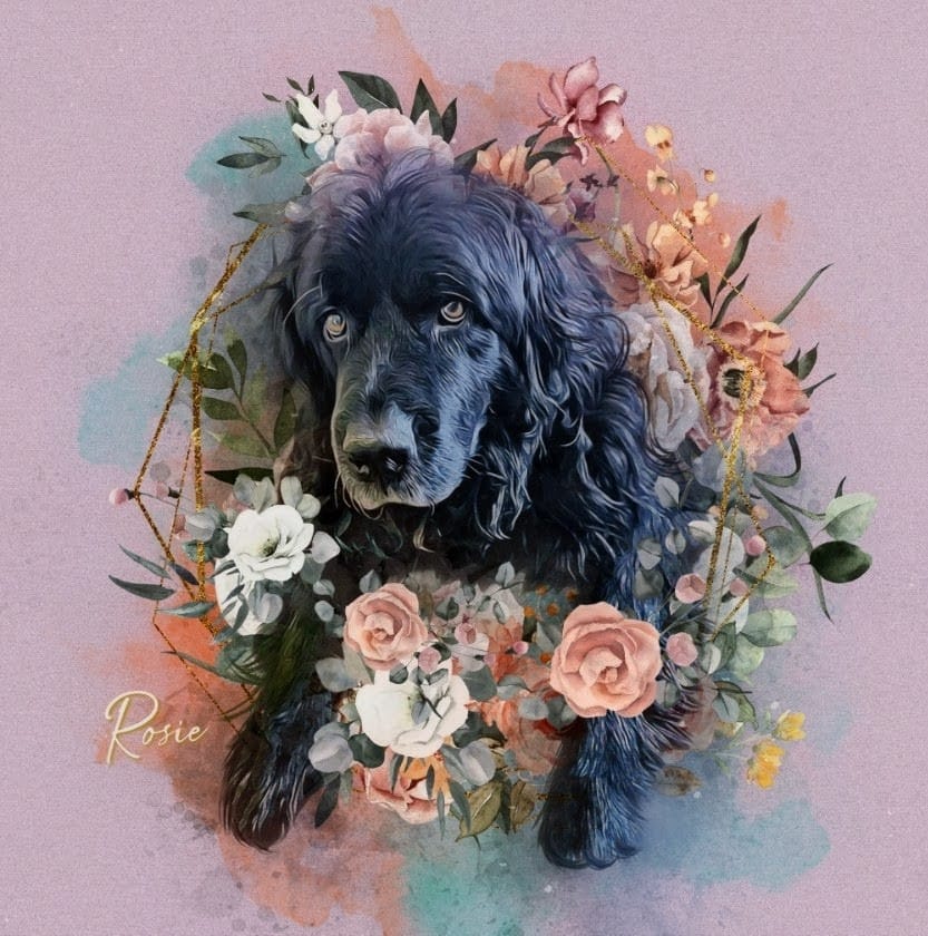 Customer photo review of Pet Portrait Wall Art - In Full Bloom