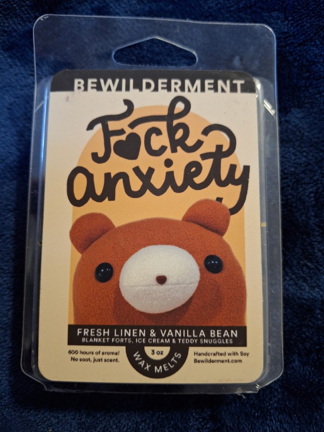 Customer photo review of F*ck Anxiety Wax Melts