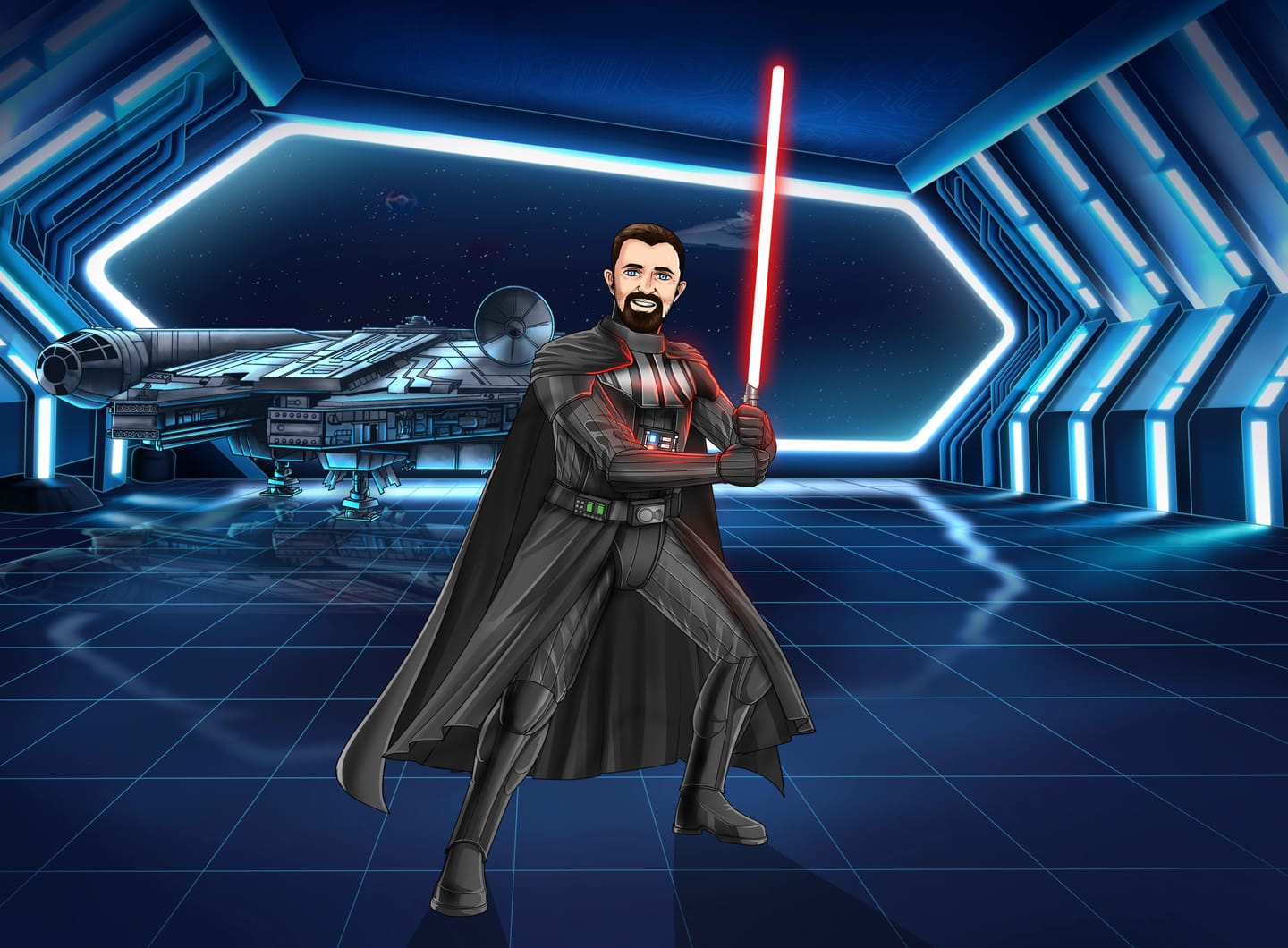 Customer photo review of Custom Jedi Portrait Digital Download — Personalized Star Wars Art Gift | MakeMeJedi