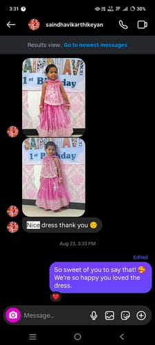 The Nesavu customer review from Saindhavi Karthikeyan