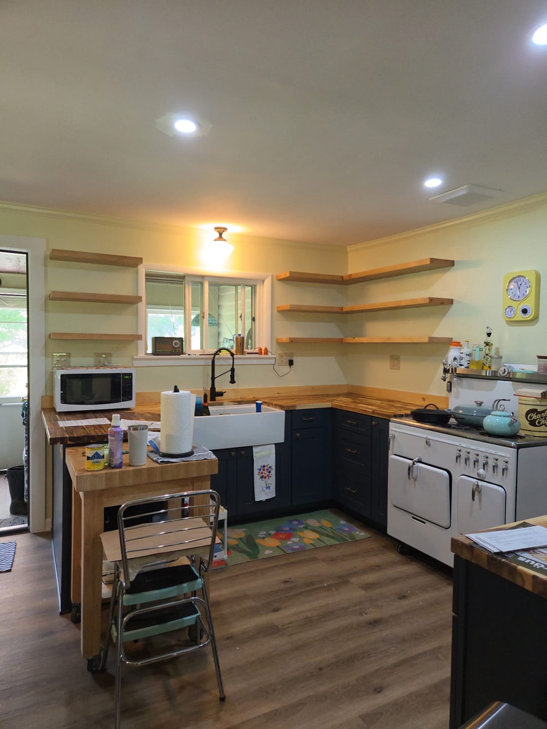 Customer photo review of Rustic Pine Floating Shelves