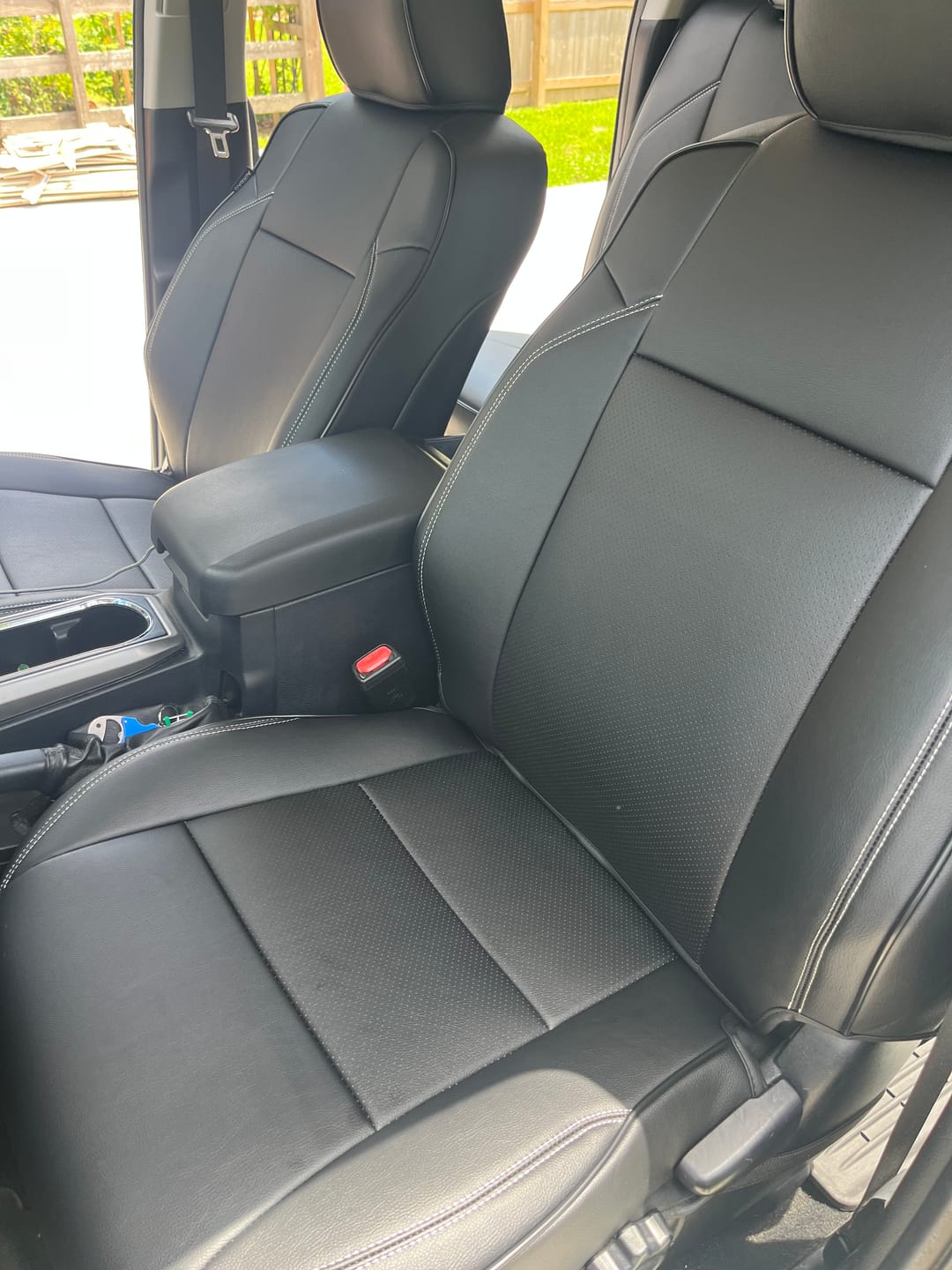 Customer photo review of 2016-23 Toyota Tacoma Custom Leather Seat Covers