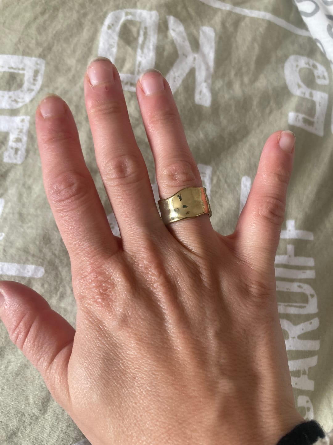 Customer photo review of Textured Band Ring