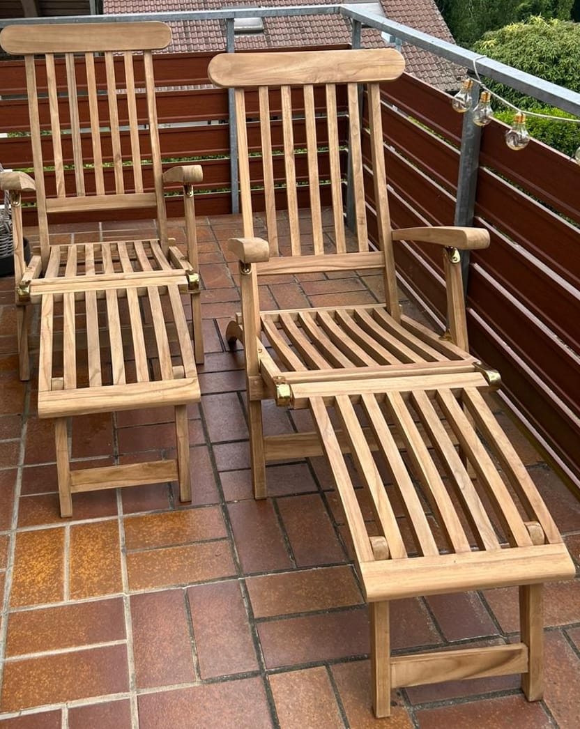 Customer photo review of Deckchair Teak Dominica