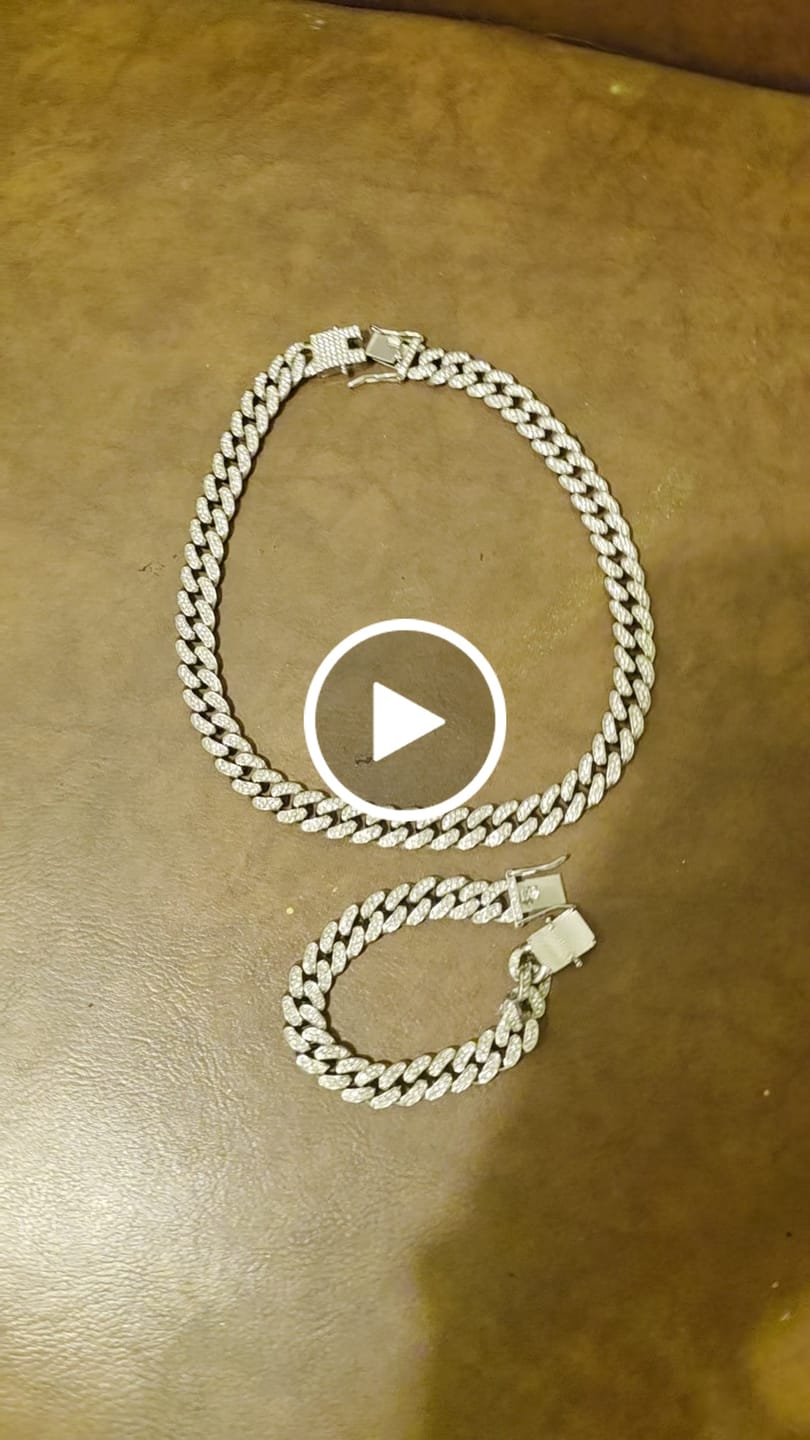 Customer video review of 12.5mm Cuban Chain + Bracelet - White Gold