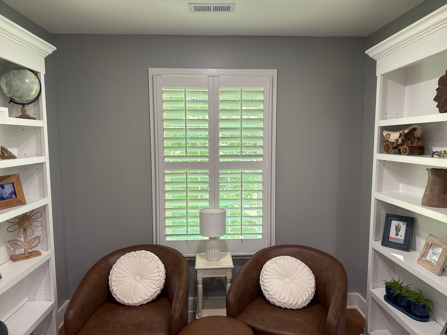 Customer photo review of Painted Wood Plantation Shutter
