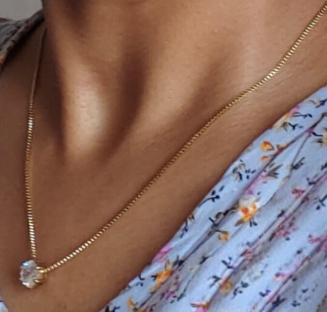 Customer photo review of Round Solitaire Necklace