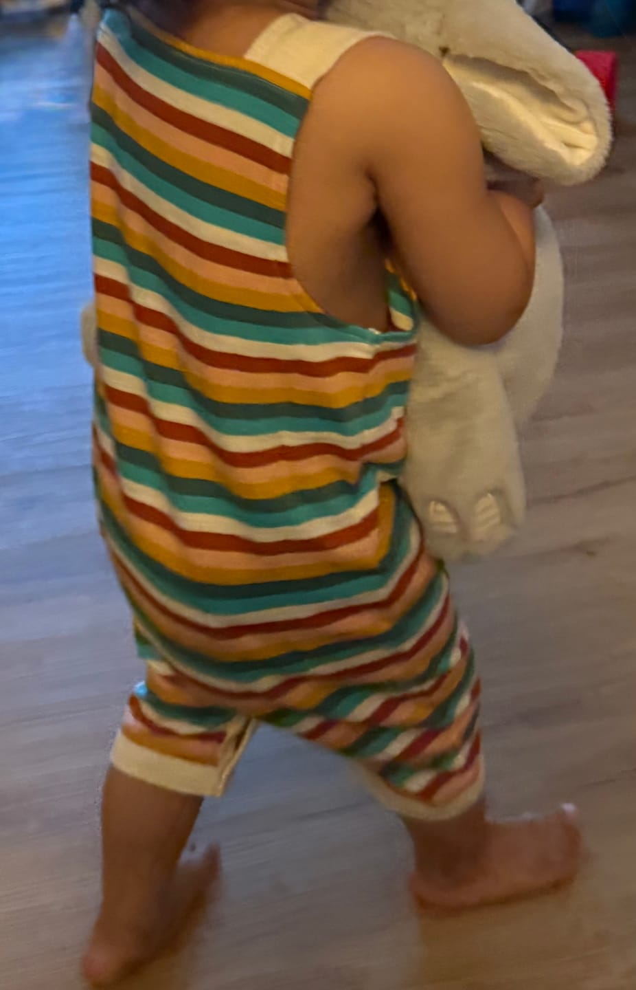Customer photo review of Rainbow Storytime Dungaree Shorts