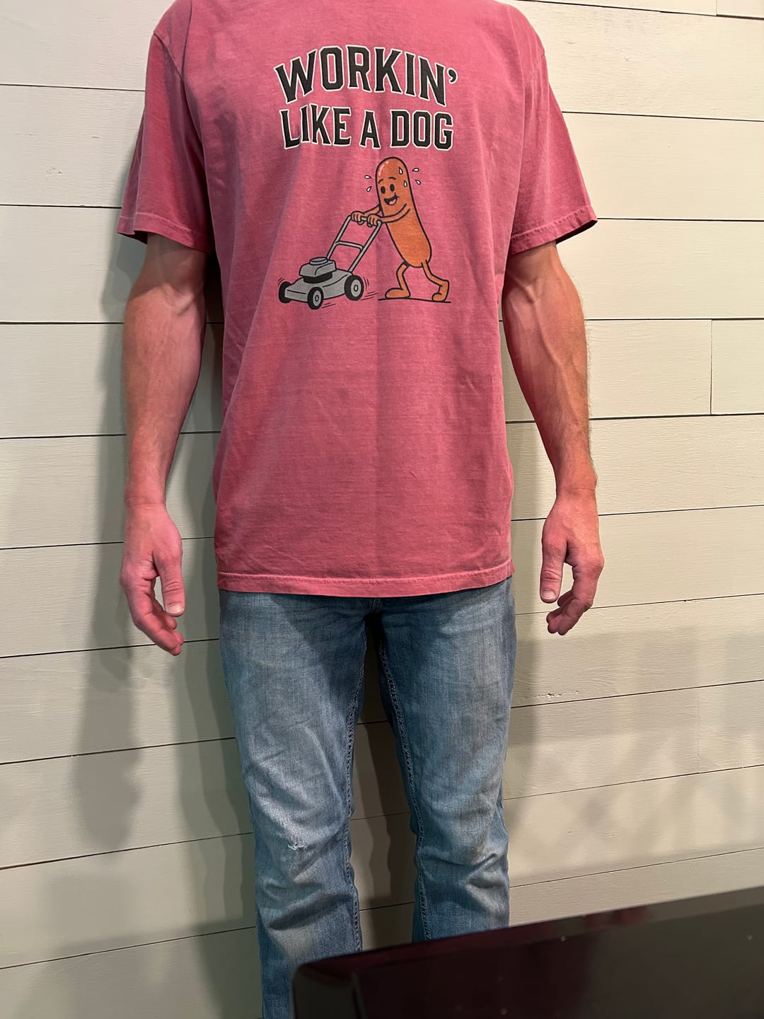 Customer photo review of Workin' Like a Dog — Premium Tee