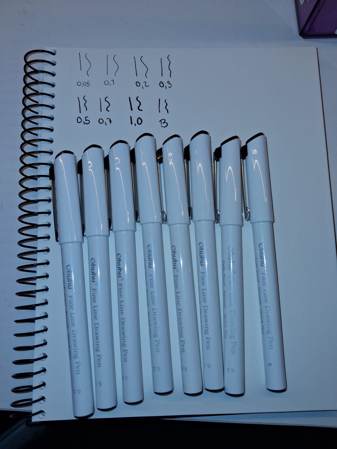 Customer photo review of Ohuhu Fineliner Drawing Pen, 8 Pack