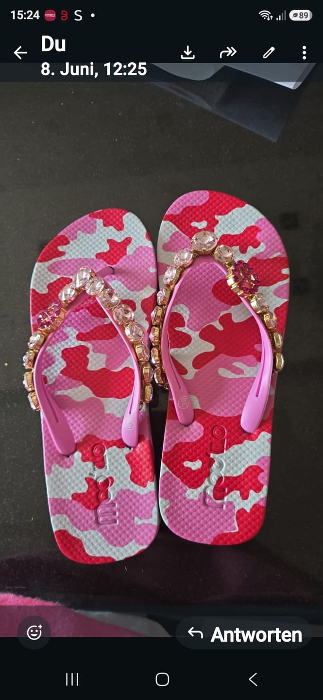 Customer photo review of Flip-Flop / Camouflage Pink - Peace / B Ware / Fehlproduktion / Sonderpreis / ohne Tasche