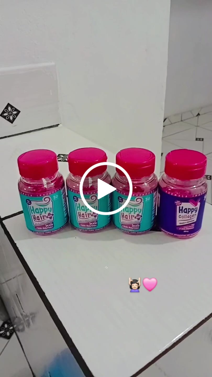 Customer video review of Happy Hair 3 Potes + 1 Colágeno Grátis