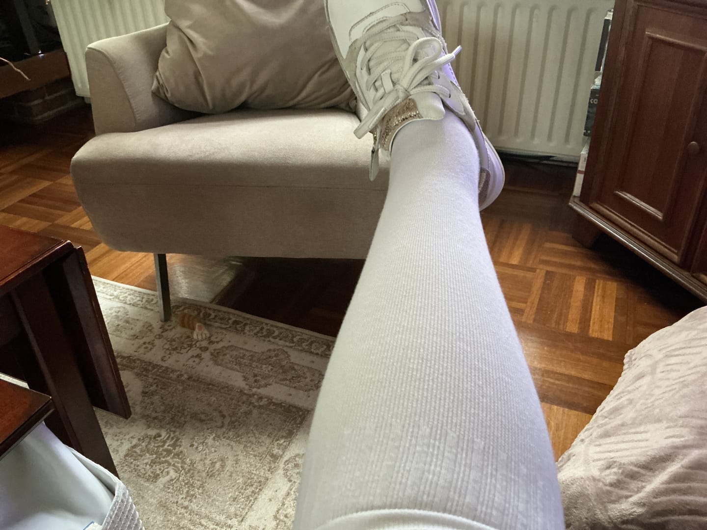 Customer photo review of Essential Compression Socks White