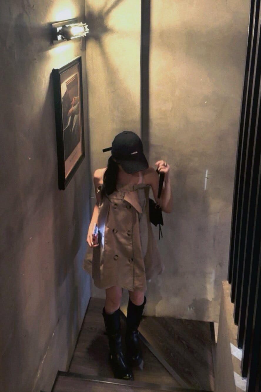 Customer photo review of WARDEN EDGE Trench-Inspired Strap Mini Dress