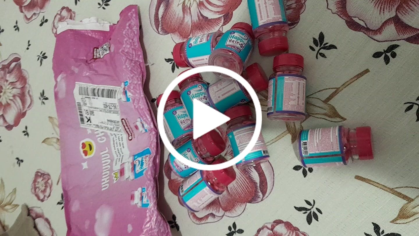 Customer video review of Happy Hair 6 Potes + 6 Potes Grátis + 2 Colágenos + 1 Melatonina (Total 15 Potes)
