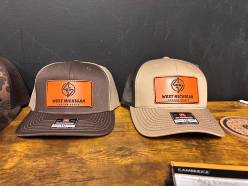 Customer photo review of Richardson 112 Genuine Leather Patch Hats Laser Engraved