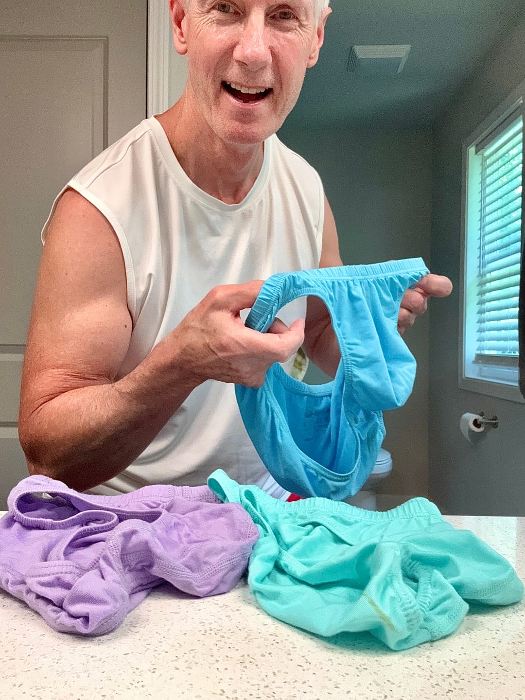 Customer photo review of Modal 0in Ares Ascent Low-Rise Bikini Briefs No Fly 3pk Lavender/Aqua/Bright Blue