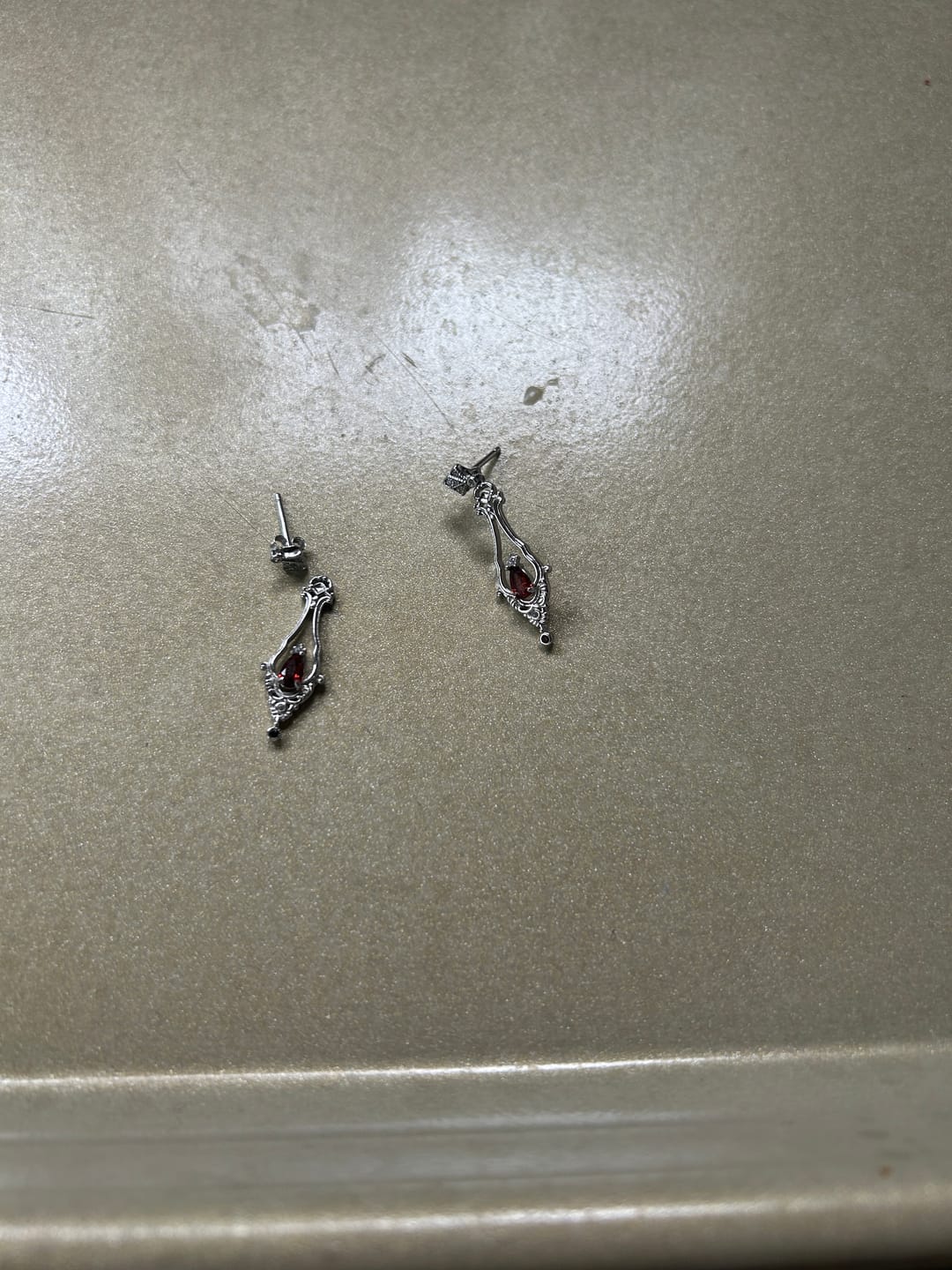 Customer photo review of Sophina Garnet Earrings