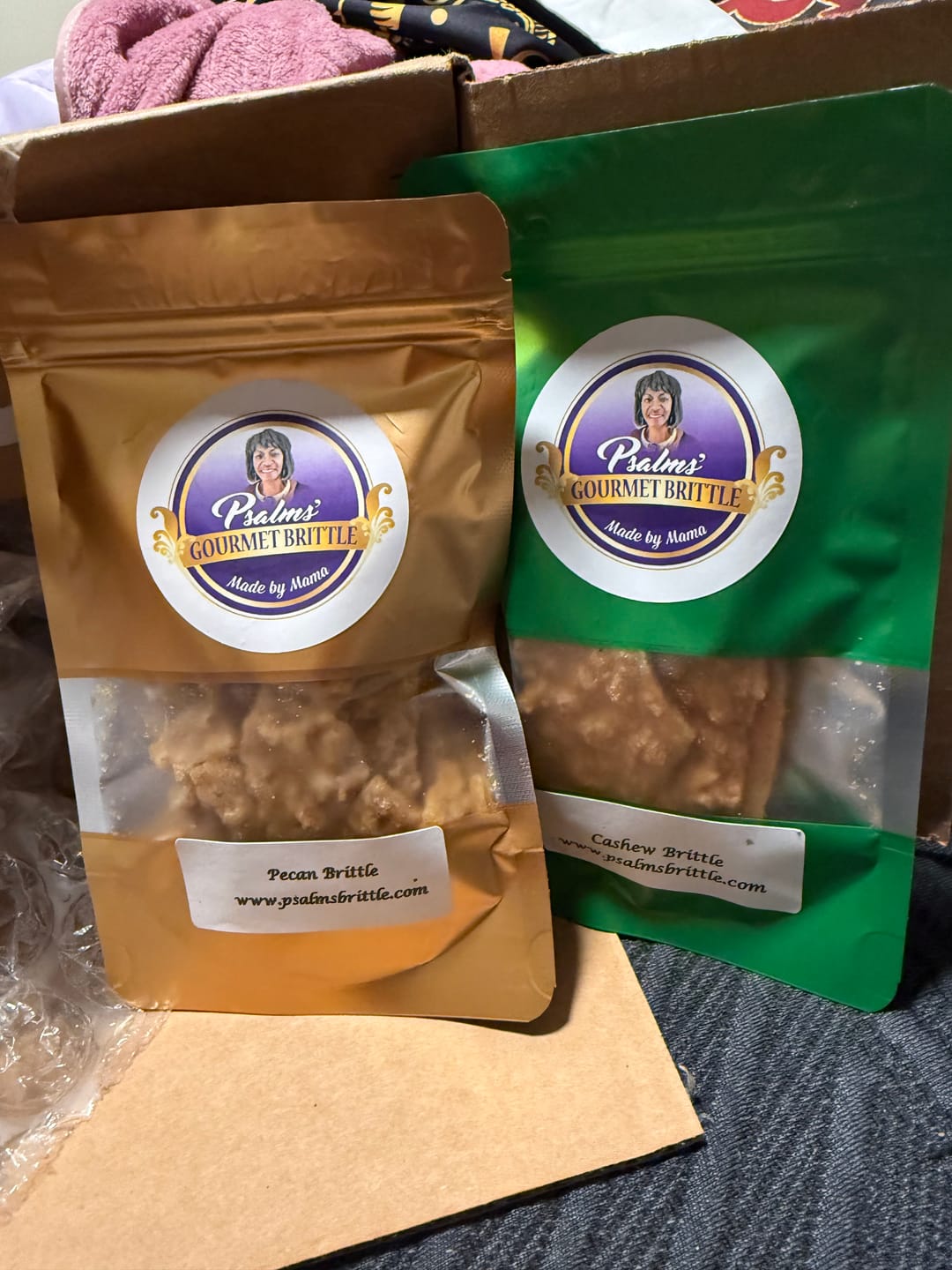 Customer photo review of Sample Bag (Free with coupon code FREEBRITTLE)