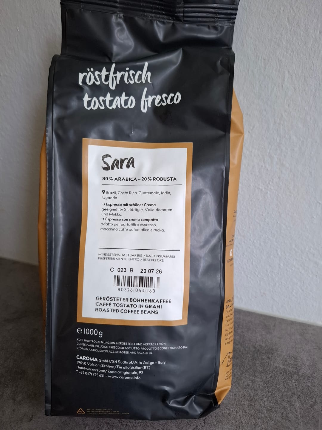 Customer photo review of Sara 80% Arabica 20% Robusta 1 Kg - Caroma