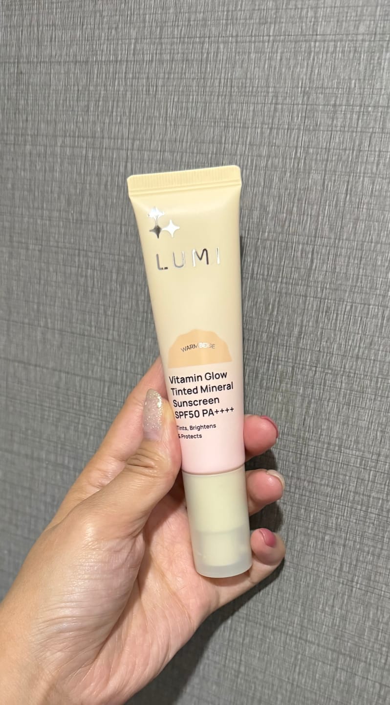 Customer photo review of Vitamin Glow Tinted Mineral Sunscreen SPF50 PA++++