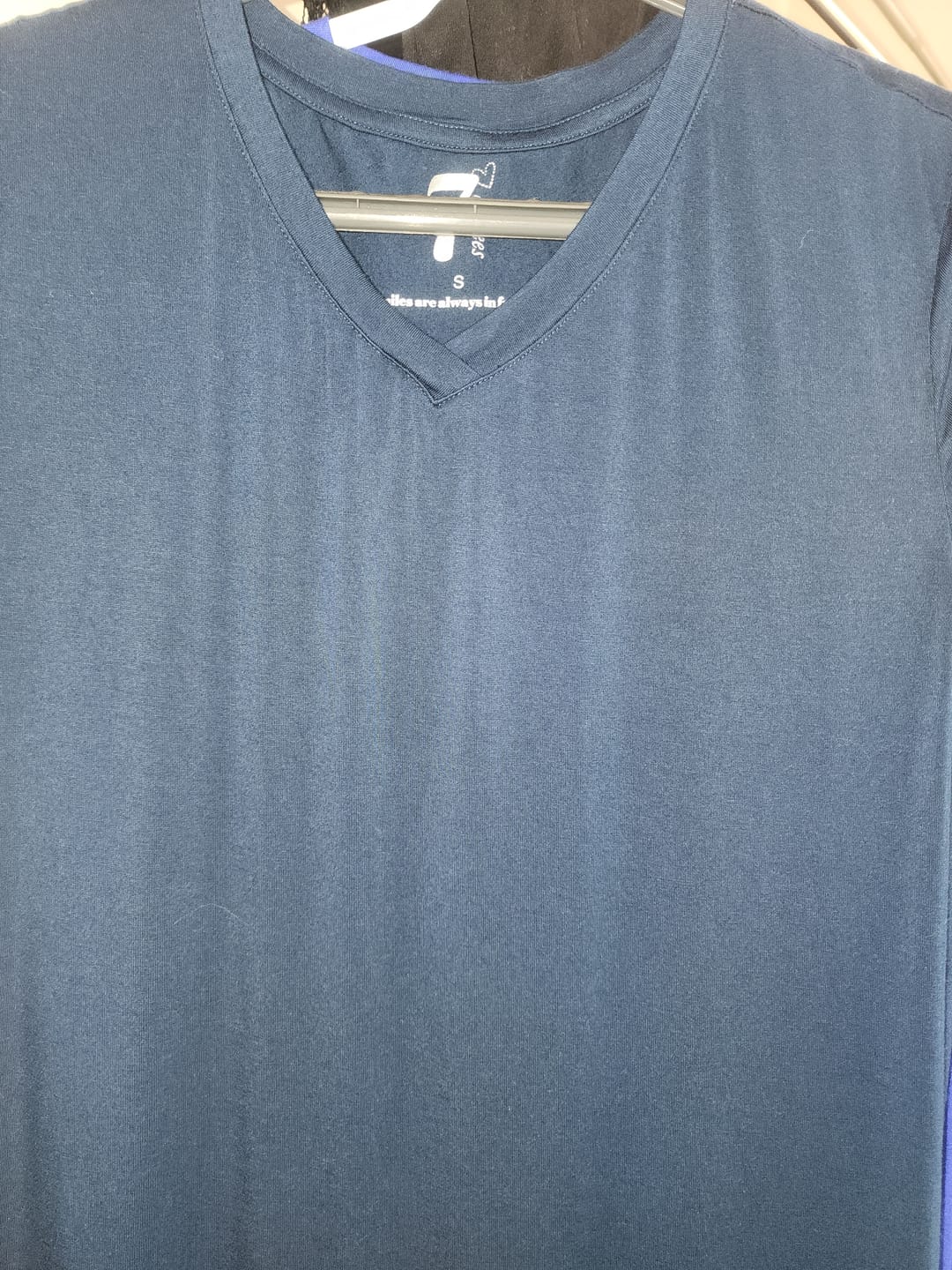 Customer photo review of V-Neck Royal Blue T-shirt