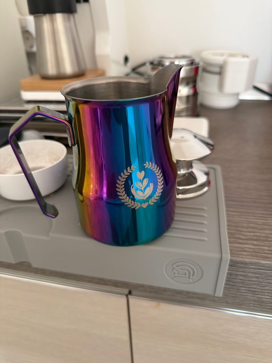 Customer photo review of Non-Stick Latte Art Milk Pitcher for Cappuccino