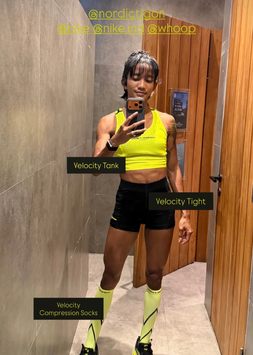 Customer photo review of Women's Velocity Cropped Tank - Flash Yellow