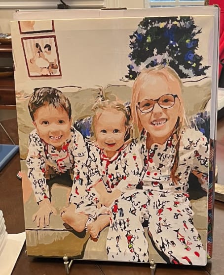 Customer photo review of Custom Paint By Numbers - Personalized Portraits Art