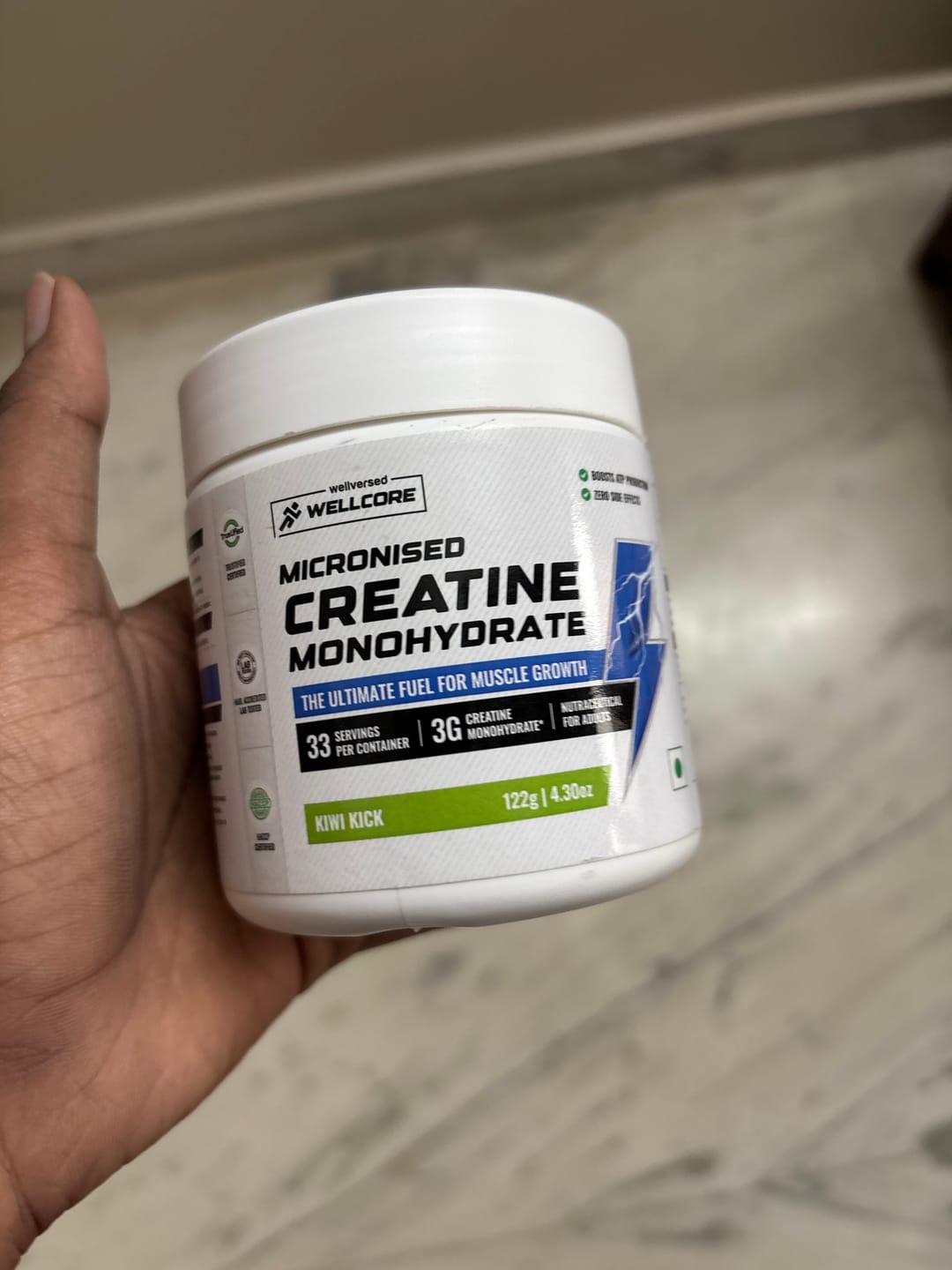 Customer photo review of Wellcore - Pure Micronised Creatine Monohydrate | Kiwi Kick (122g, 33 servings)