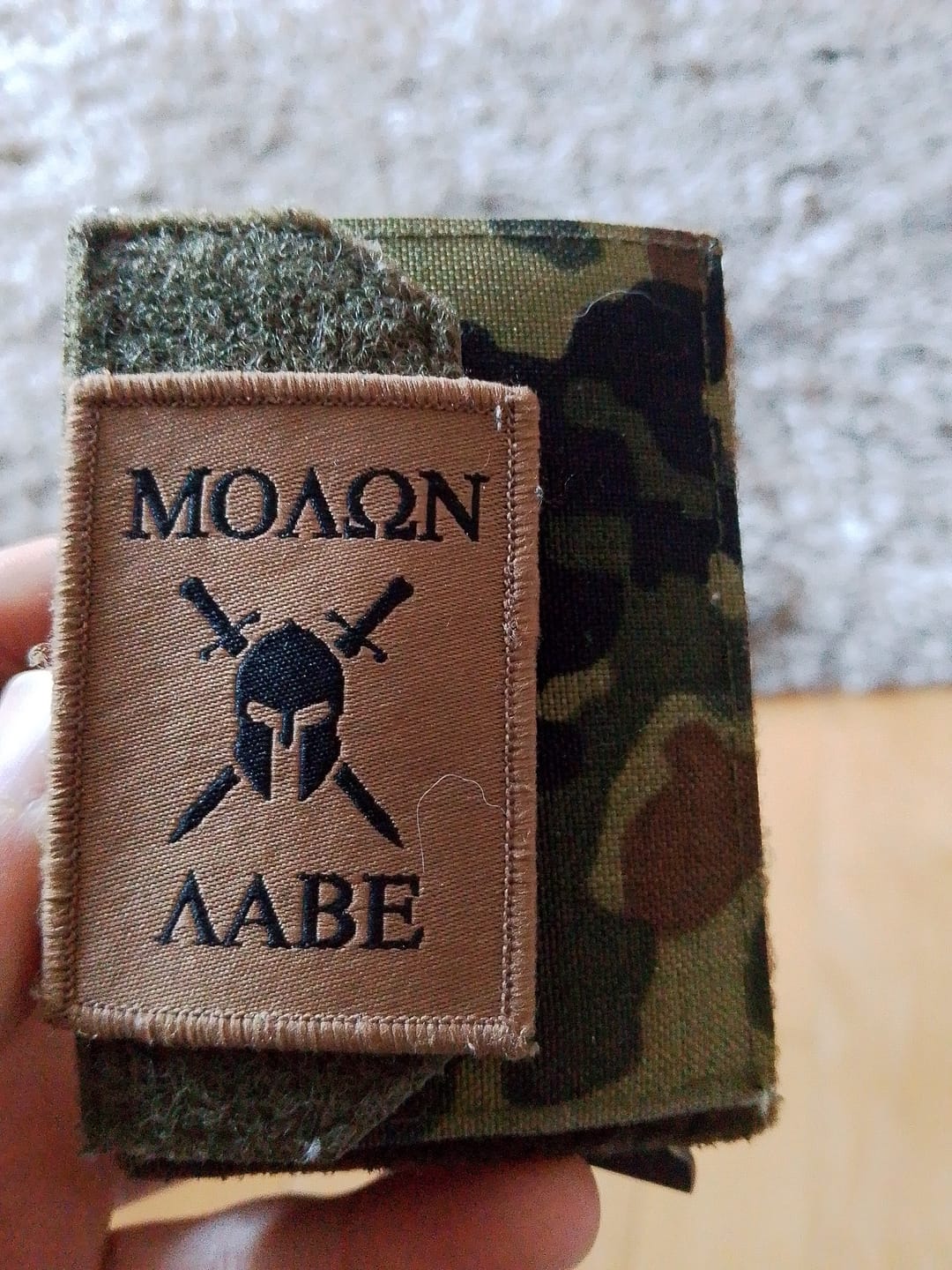 Customer photo review of Web-Patch - Molon labe - 6 x 4,5cm