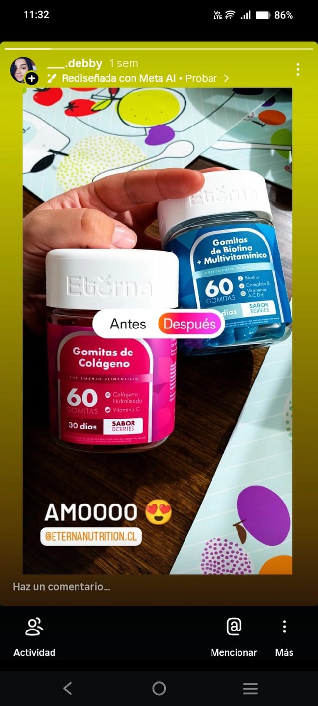 Customer photo review of Pack Biotina + Colágeno