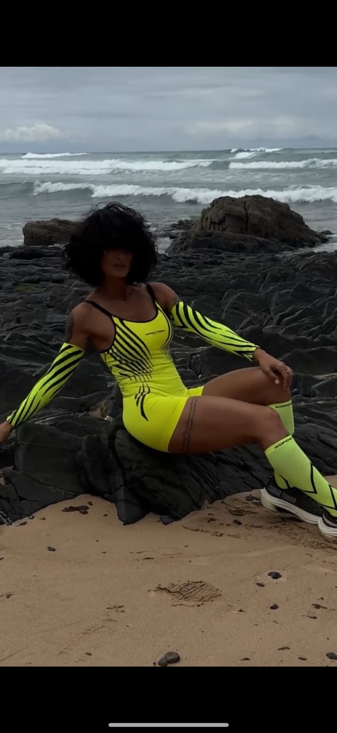 Customer photo review of Women's Velocity Flash Romper - Flash Yellow