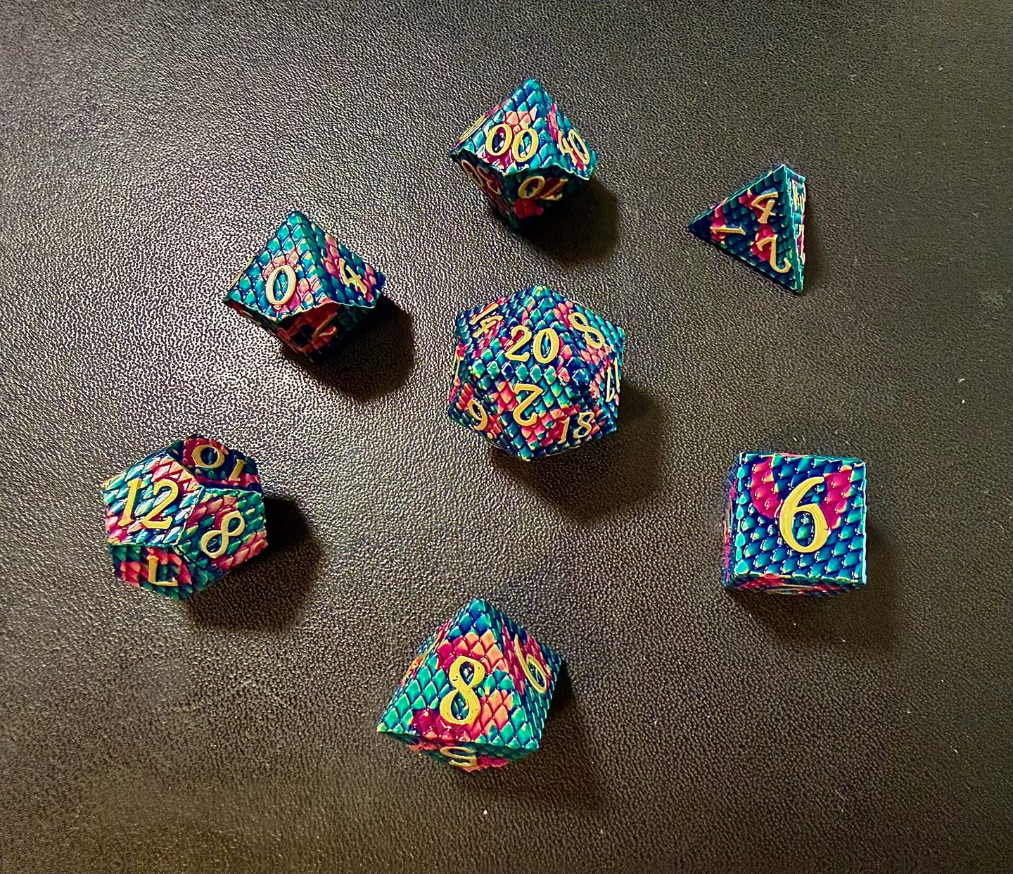 Customer photo review of Dragon Scales - Metal Dice Collection